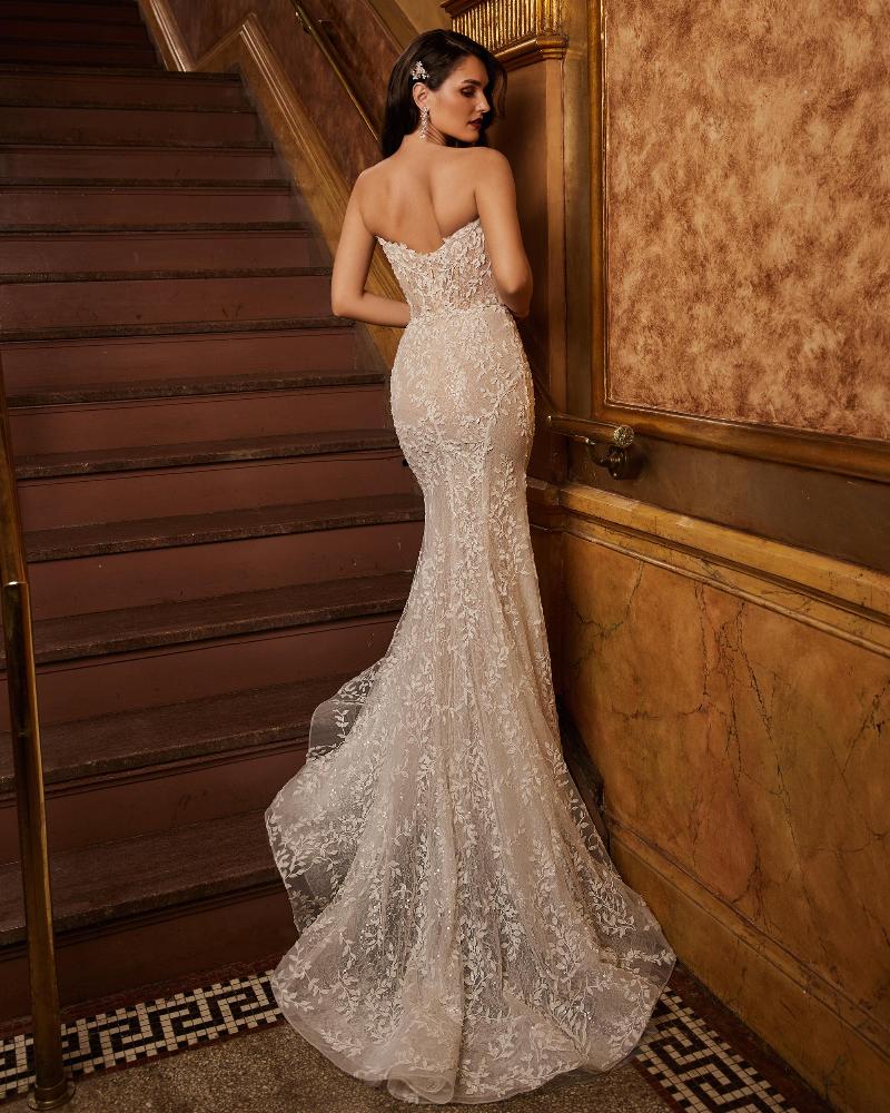 122102 strapless sheath wedding dress with lace and removable sleeves2